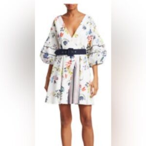 Tanya Taylor size 8 side zip dress.Belted. Beautiful sewn details.